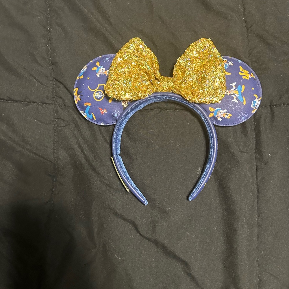 Disney x Loungefly Blue and Gold Minnie Ear Headband (WDW 50th Anniversary)
